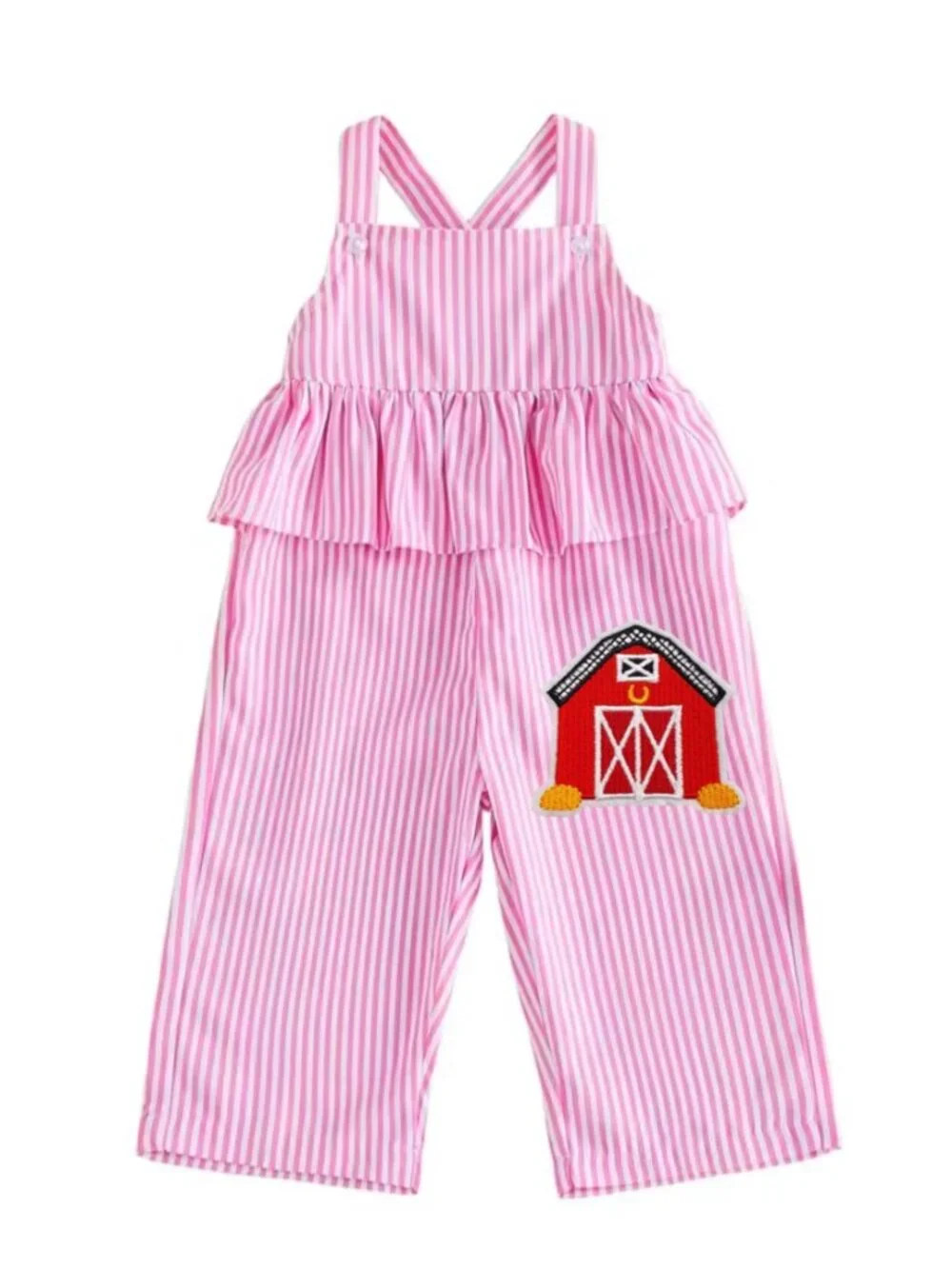 Farm Overalls Barnyard Jumpsuit Second Birthday Cowgirl Bodysuit Chickfila